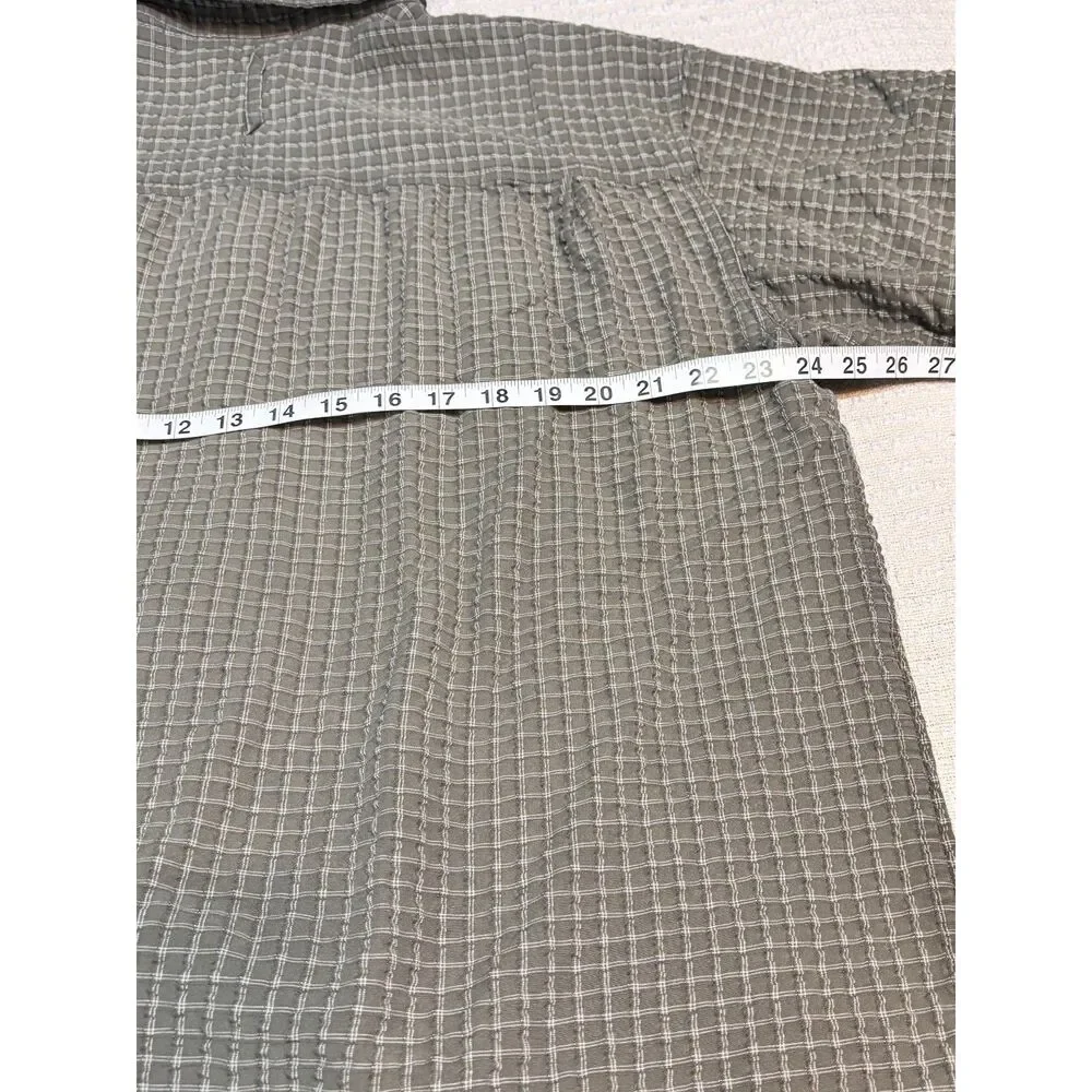 The North Face Green Khaki Plaid Short Sleeve Shirt Men’s XL Hiking Outdoor